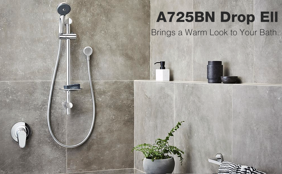 A725BN Round Drop Ell Handheld Shower Wall Connector, Brushed Nickel 0.