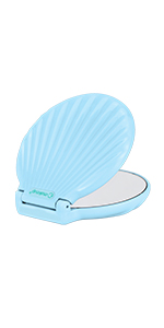 shell makeup mirror- blue(no light)