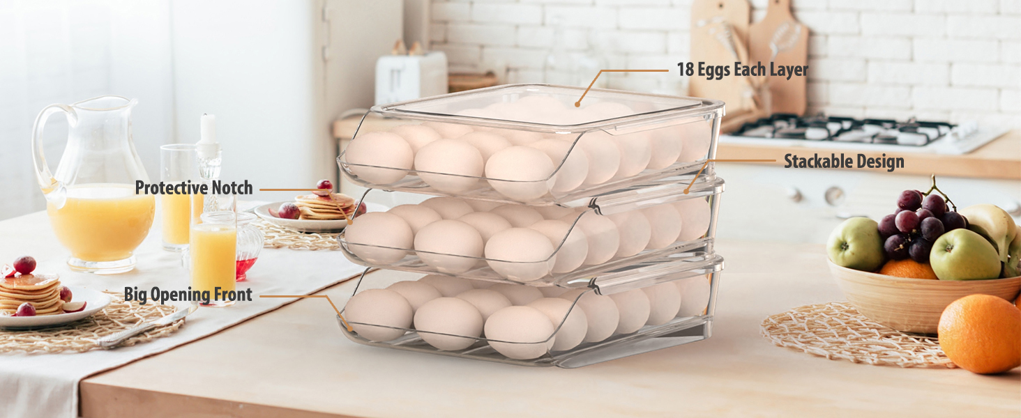 SEESPRING Egg Holder for Refrigerator, 36 Egg Container For
