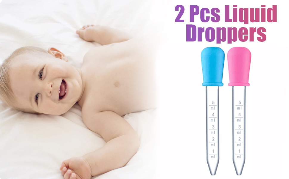 Buy BowieMall 2Pcs Silicone Liquid Dropper Pipette Babies Plastic