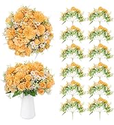 GOSTADY 12 Packs Peonies Artificial Flowers,Silk Artificial Peonies Flowers Fake Peony Faux Flora...