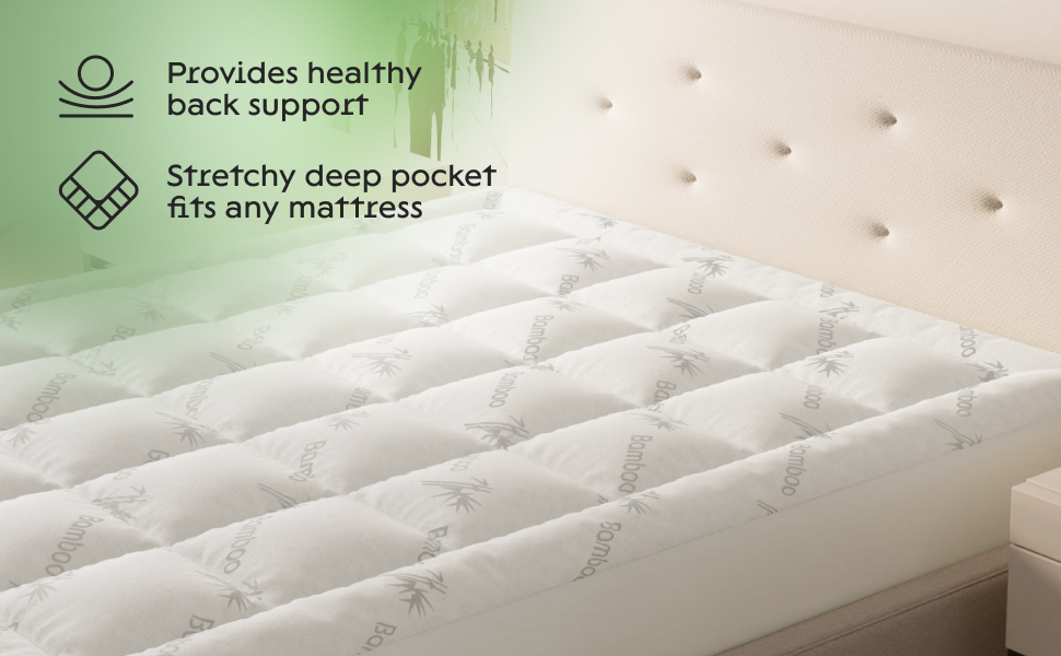 Viscose Made from Bamboo Queen Mattress Topper Thick