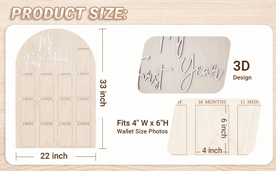 my first year photo board; my first year photo frame