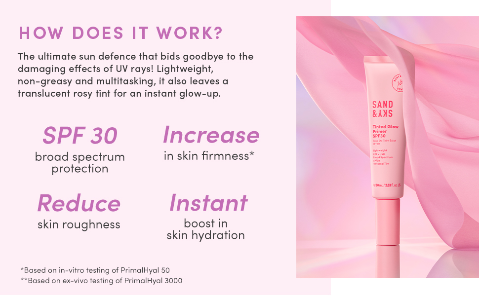 SPF30 Broadspectrum protection, Increase skin firmness, reduce roughness, boost hydration