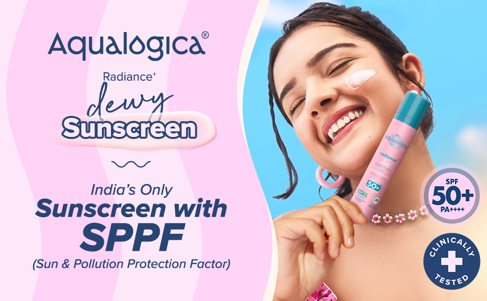 Aqualogica Radiance+ Dewy Sunscreen with Watermelon & Niacinamide with SPF 50 & PA+++ - 50g