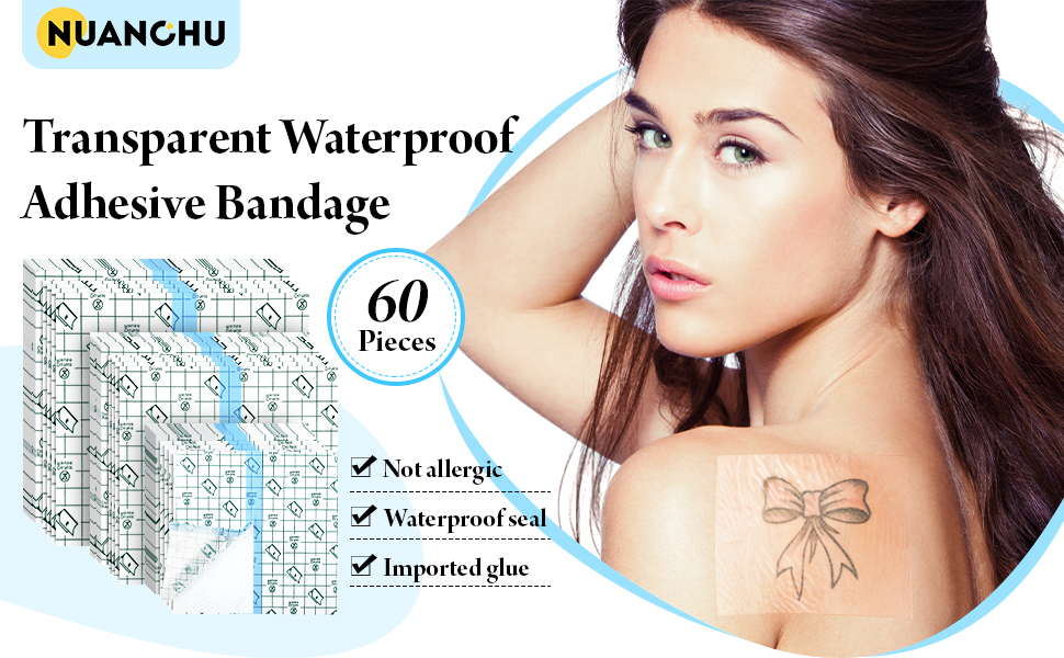 60 Pieces Shower Waterproof Patch Transparent Stretch