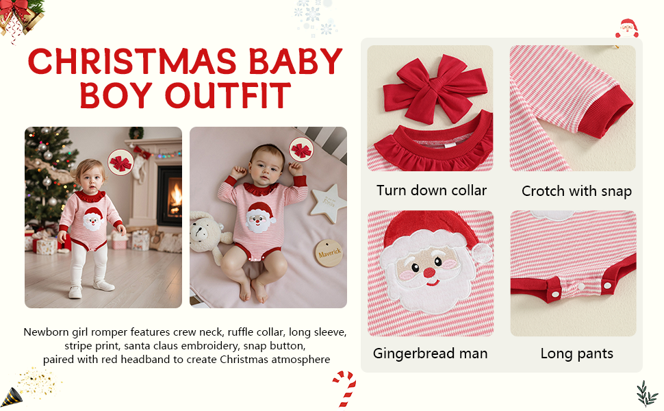 Newborn Girl Christmas Romper