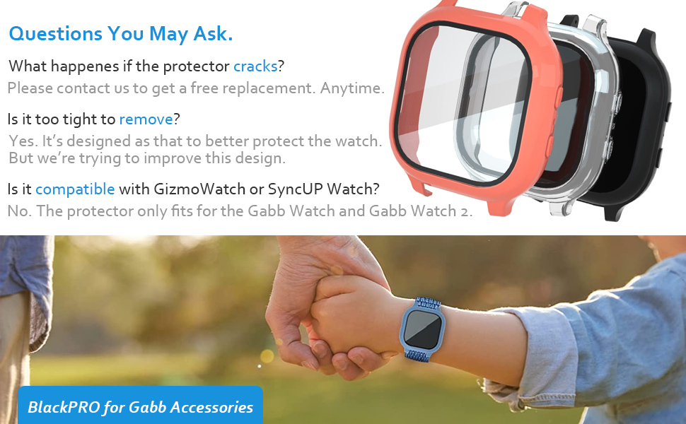 BlackPro 2 Pack Compatible with Gabb Watch Screen Protector