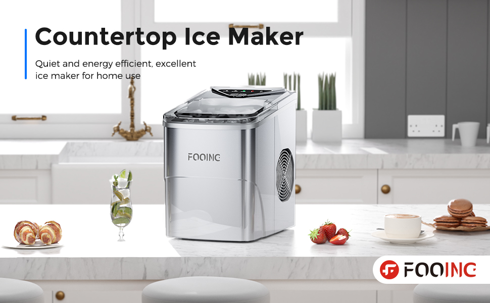 Ice Makers Countertop, 9 Cubes Ready in 6 Mins, 26lbs/24Hrs