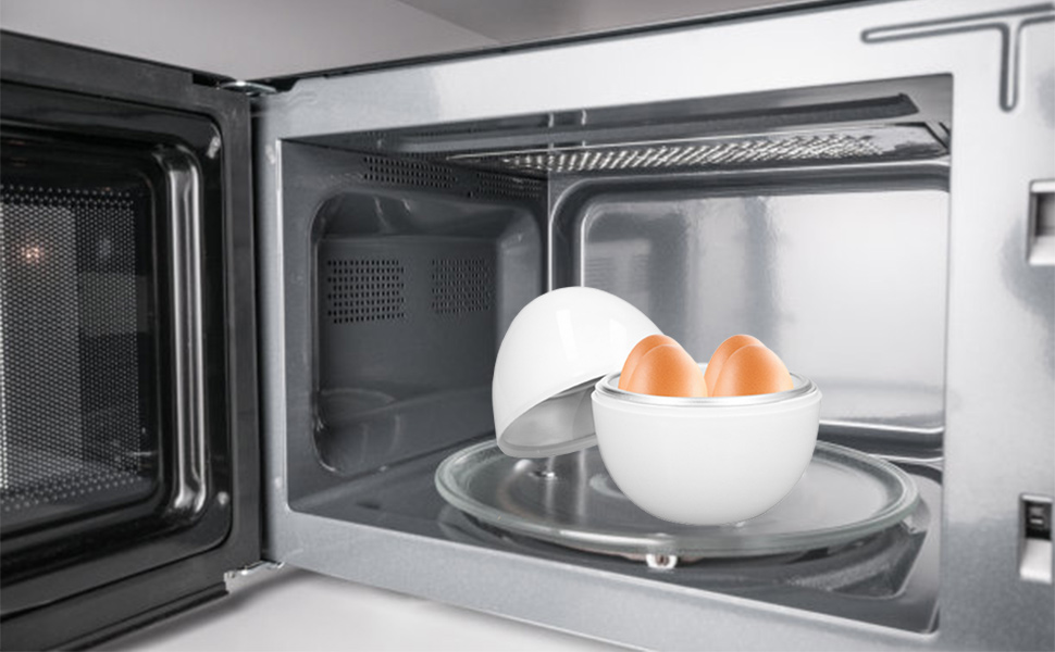 Amazon.de: Lwuey Mikrowellen Eierkocher, 4 Ei Hartgekochte Eier ...