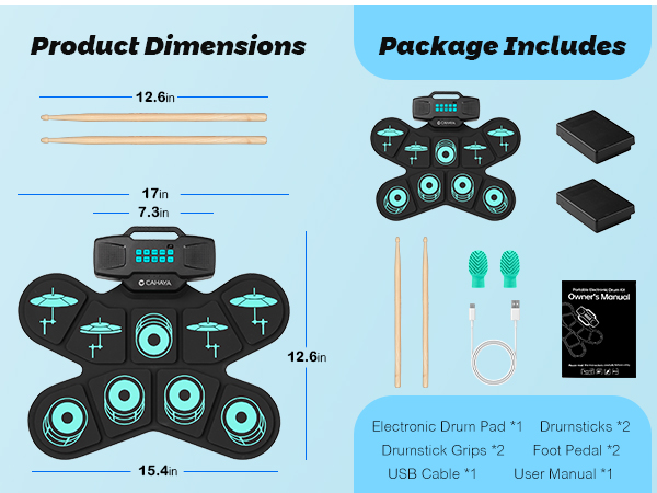 Amazon.com: CAHAYA Electronic Drum Pad Set: Dual Speakers
