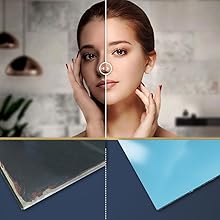 LEDミラー浴室鏡壁掛け洗面鏡 曇り止めかがみバスルームお風呂ミラー