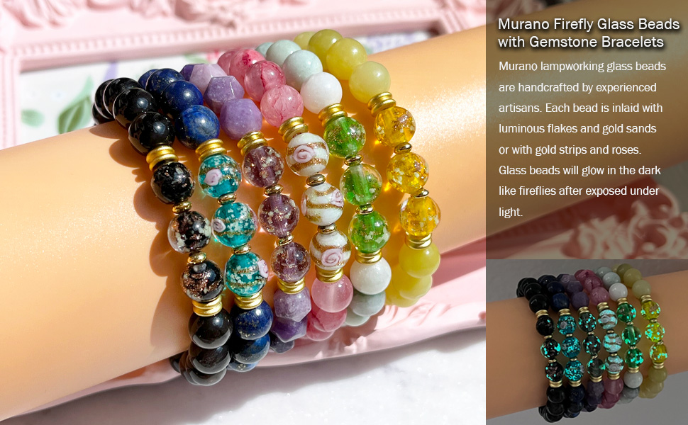 8mm Firefly Beads Silver Lava Bracelet 10 8mm stone bracelets