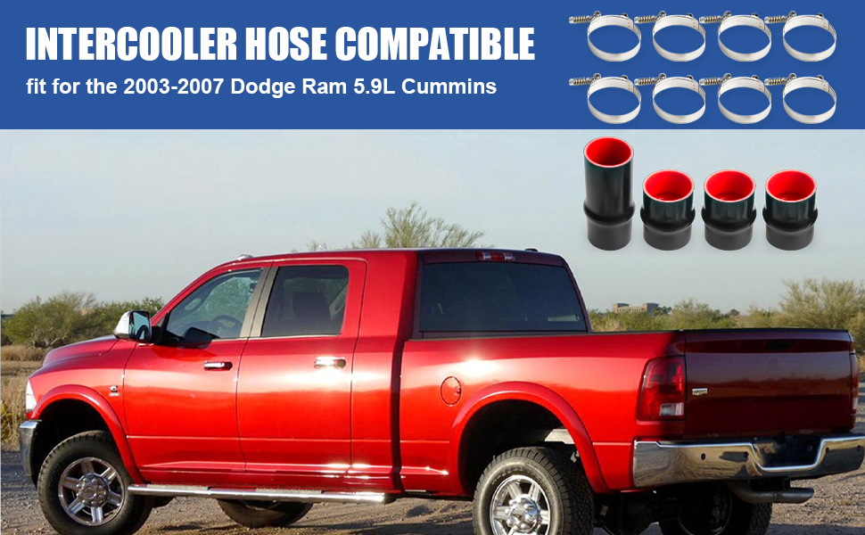 5.9 Cummins Heavy Duty Silicone Intercooler Boot Kit, Turbo