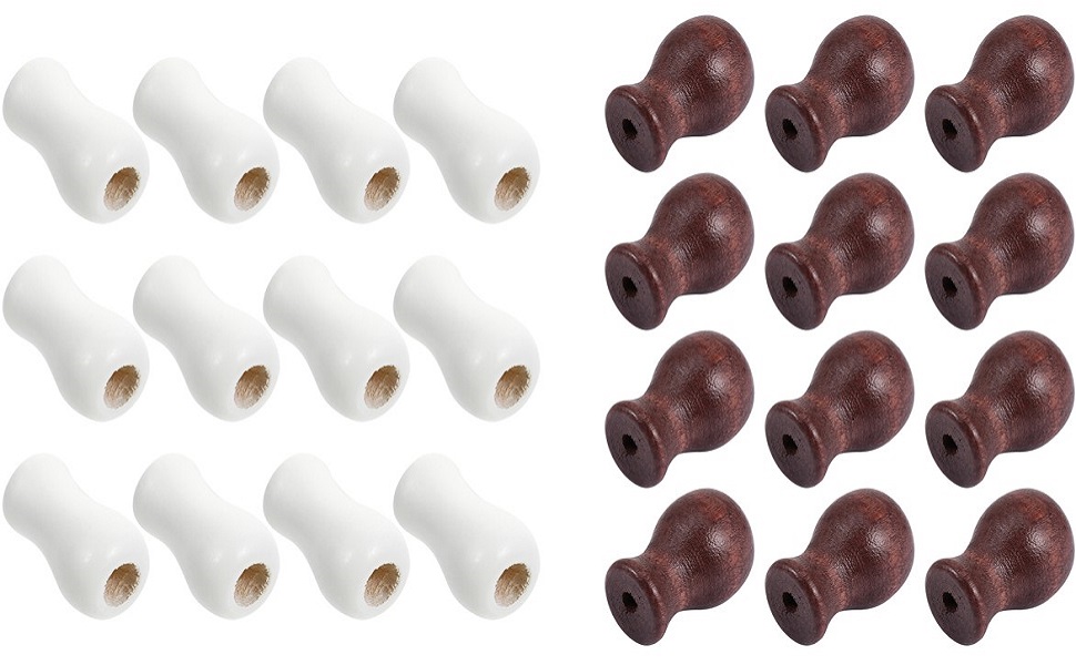 LIFKOME 12 Pcs Wood Cord Tassels White Window Blind Pull