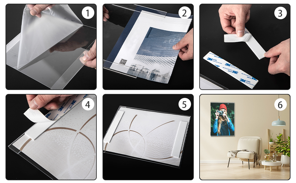 KSacry 12 Pcs Acrylic Sign Holder 8.5x11 Inches Wall Mount