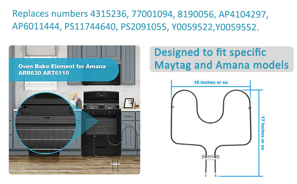 Showingo Range Bake Lower Oven Heating Unit Element