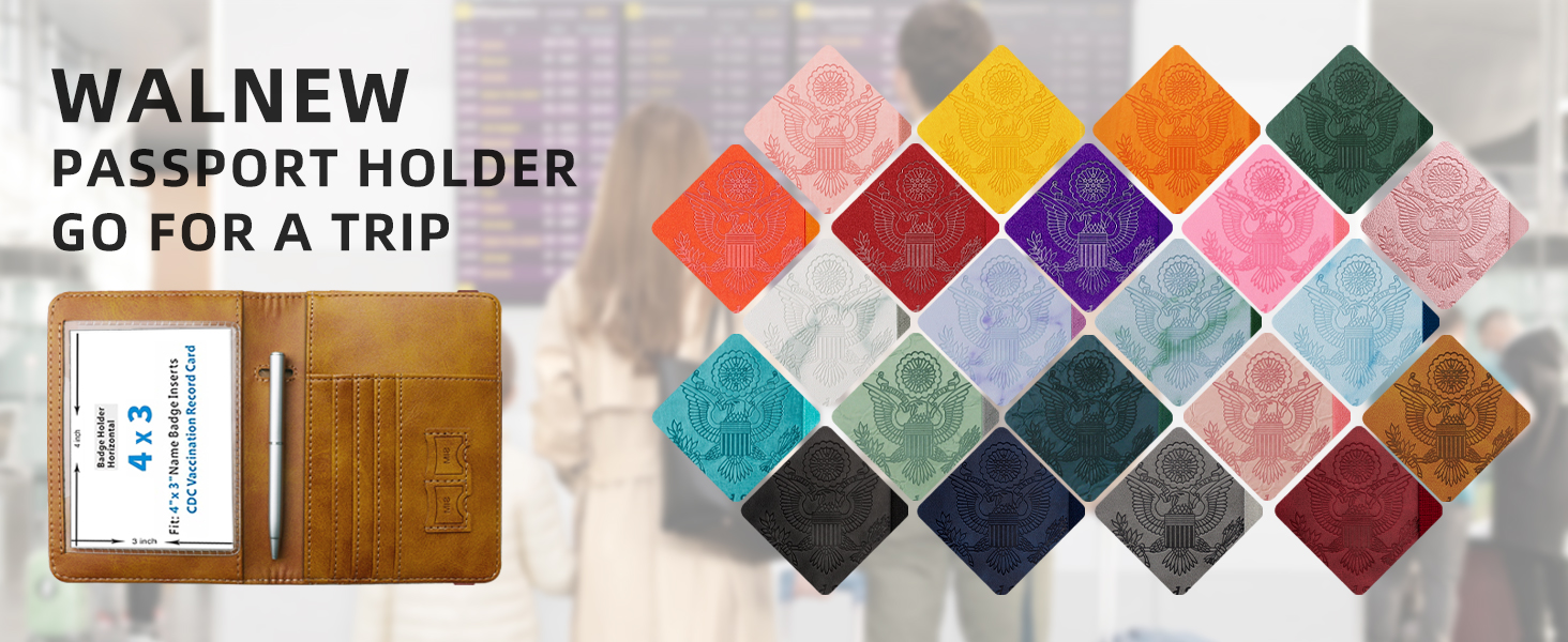 Passport and Vaccine Card Holder Combo, WALNEW Passport