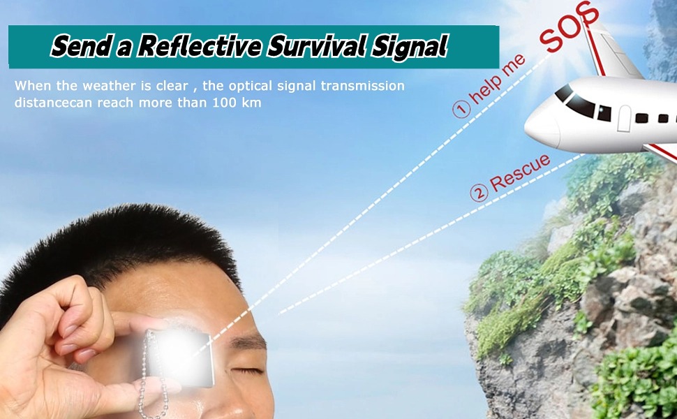  Survival Signal Mirror Emergency Reflective 
