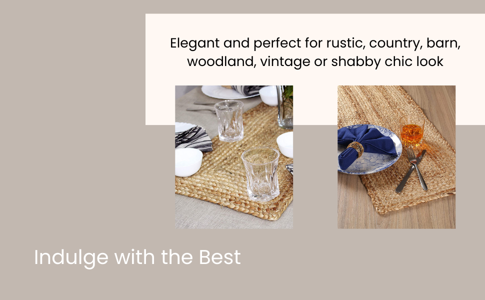 UniQloth Farmhouse Jute Burlap Braided Table Runner 36 Inches Long