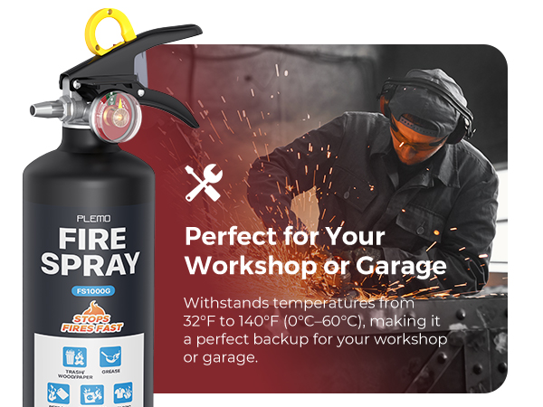 PLEMO Fire Extinguisher For Home, All-in-1 Fire Extinguisher For Car