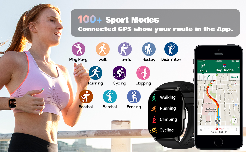 Smart Watch for Men Women Answer/Make Calls, upgrade 2.1" Touch Screen