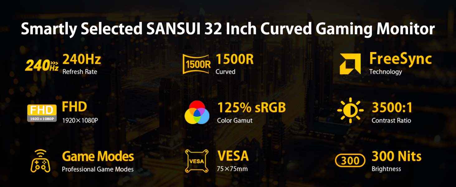 32 Inch Curved Gaming Monitor 240Hz