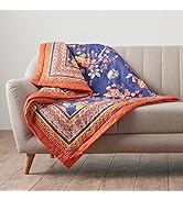 Maison d' Hermine Kelim Cotton Throw Blanket Bohemian Bedding Lightweight and Breathable for Couc...