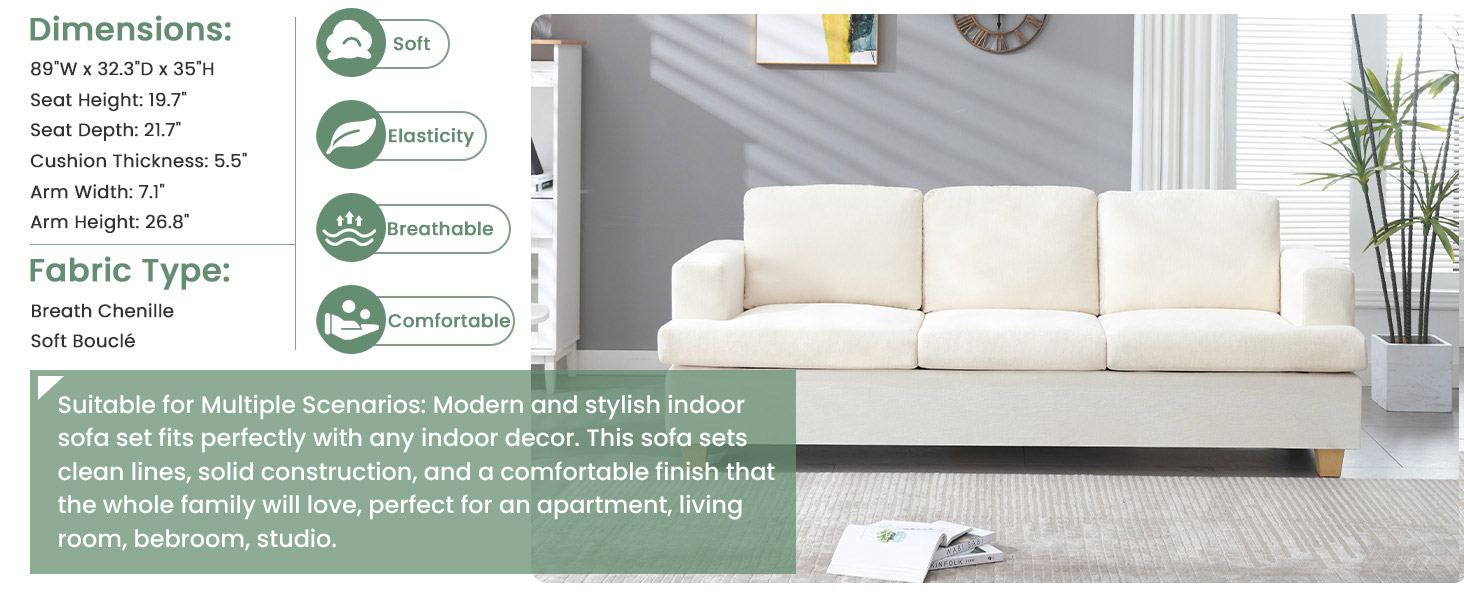 3 seater sofa with deep seat for living room