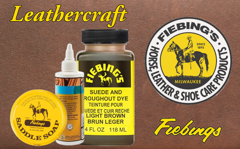 Fiebing's Leathercraft Cement 4 oz Leather Glue Adhesive Quick Drying, High