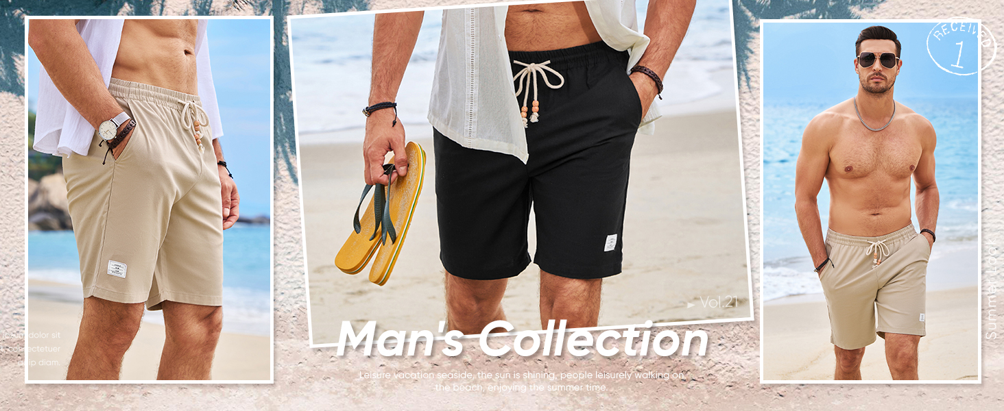 mens linen shorts