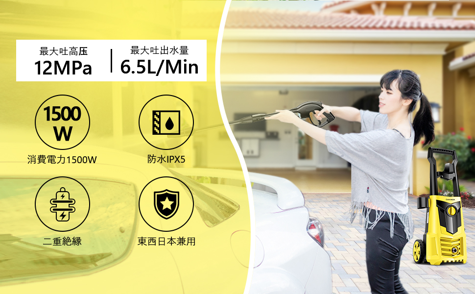 Amazon | Homdox 1500W 高圧洗浄機 最大吐出圧力12MPa 50Hz/60Hz Amazon | Homdox 1500W 高圧洗浄機 最大吐出圧力12MPa 50Hz/60Hz