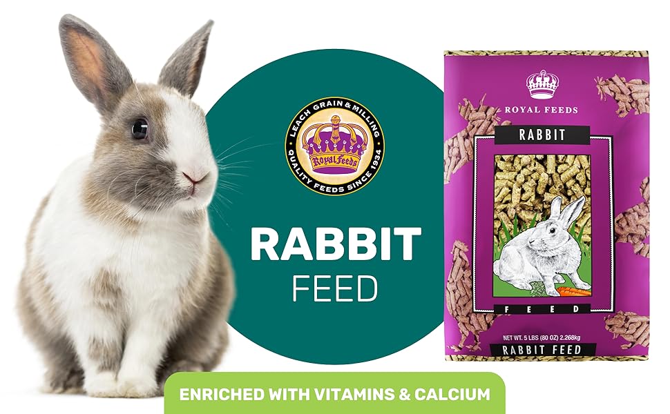 Rabbit Feed 5 Lbs, Food for Rabbit, Rabbit Pellets, LEACH GRAIN & MILLING CO.