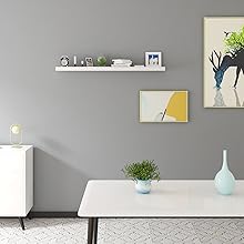 WOLTU High Gloss Floating Shelf Shelves Display Unit Wall Mounted Bookcases 1 X White 80 Cm 14 RGA+