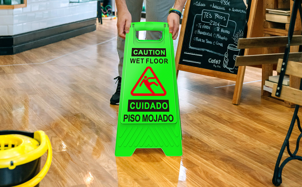 Wet Floor Sign, 4 Pack Caution Wet Floor Sign DoubleSided