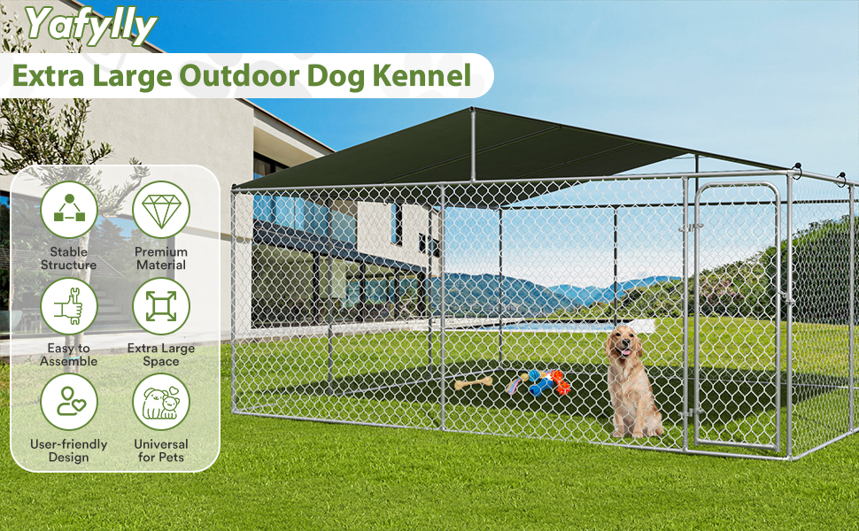 Yafylly outdoor dog kennel
