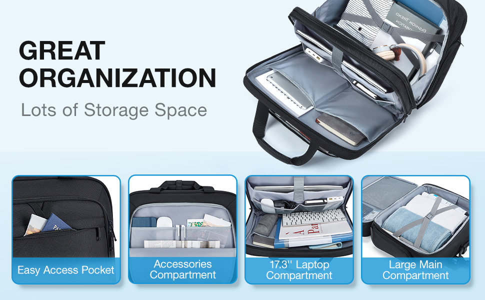 BAGSMART 17.3 Inch Rolling Laptop Bag Women Men,Rolling