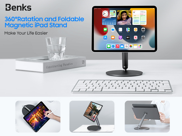 Benks iPad スタンド　ベンクス Amazon.co.jp: BENKS(ベンクス) タブレット磁気スタンド 調節