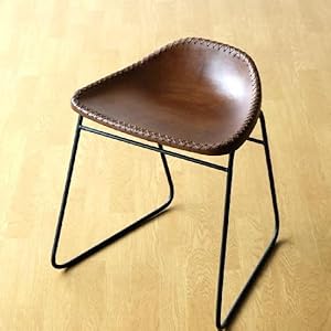 Amazon.co.jp: スツール アンティーク レトロ レザー 革張り