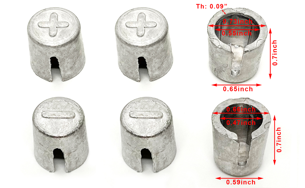 6 Pieces Battery Terminals Post Lead Shims Car Battery Post Caps Adapter Terminal