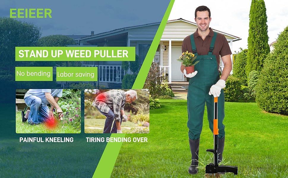 EEIEER Weed Puller Tool, 40’’ Manual Weeding Tools for