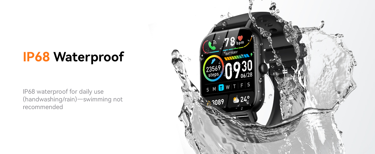 smartwatch with IP68 waterproof