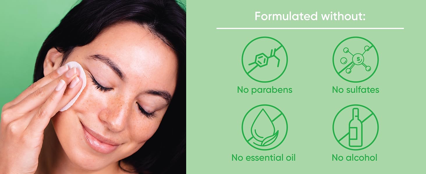 formulated without parabens, sulfates, alcohol, and essential oils