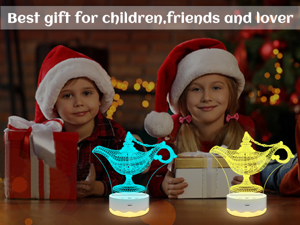 Lampeez Aladdin Magic Lamp Gift, Kids 3D Night Light Optical