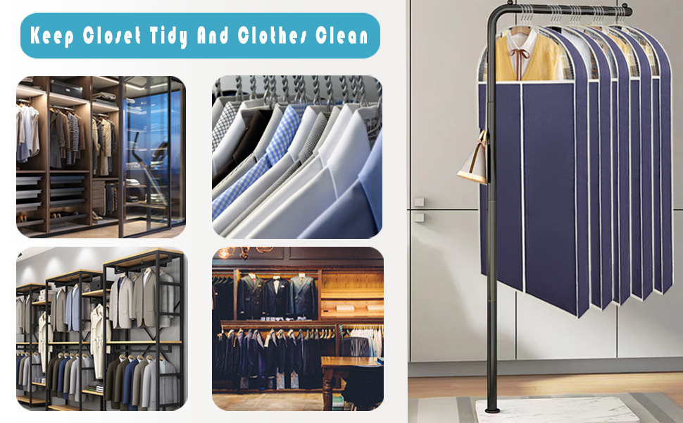 43" Suit Bags for Closet Storage 【3 Pack】. Garment Bags for