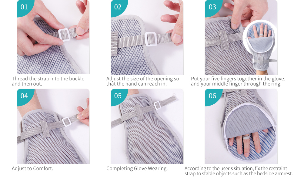 lefeke Medical Restraint Gloves 2Pcs, Hand Protective Gloves ZipUp for Dementia