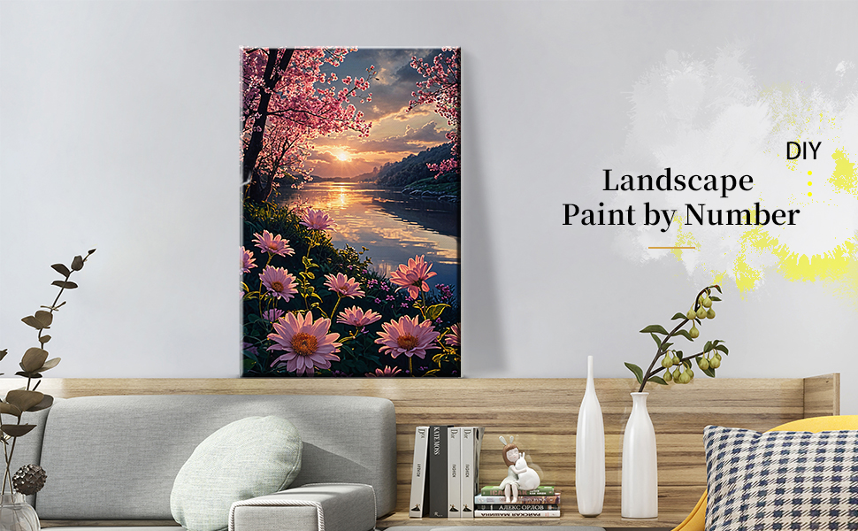 ATDMS Paint by Numbers Kit for Adults DIY Sunset Paint by