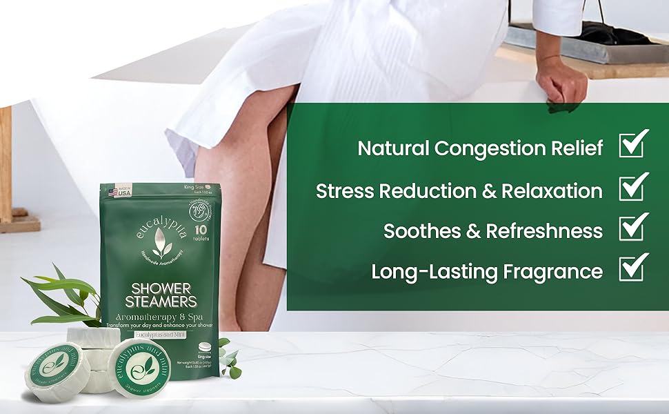 Aromaterapia para regadera, vapores relajantes para la regadera, aceite de menta, shower steamers