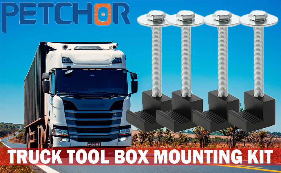 PETCHOR Truck Tool Box Mounting Kit, Aluminum Alloy J Hook