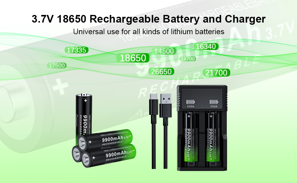 18650 Rechargeable Battery 3.7 Volt Large Capacity 9900mAh